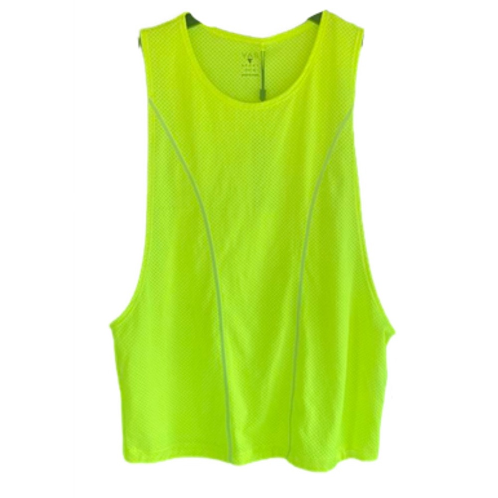 NWT Y.A.S Sport Women's Performance Workout Waistcoat Tank Neon Yellow XS
